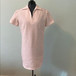 Elegant Pink Striped Mini Dress